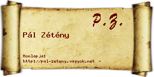 Pál Zétény névjegykártya